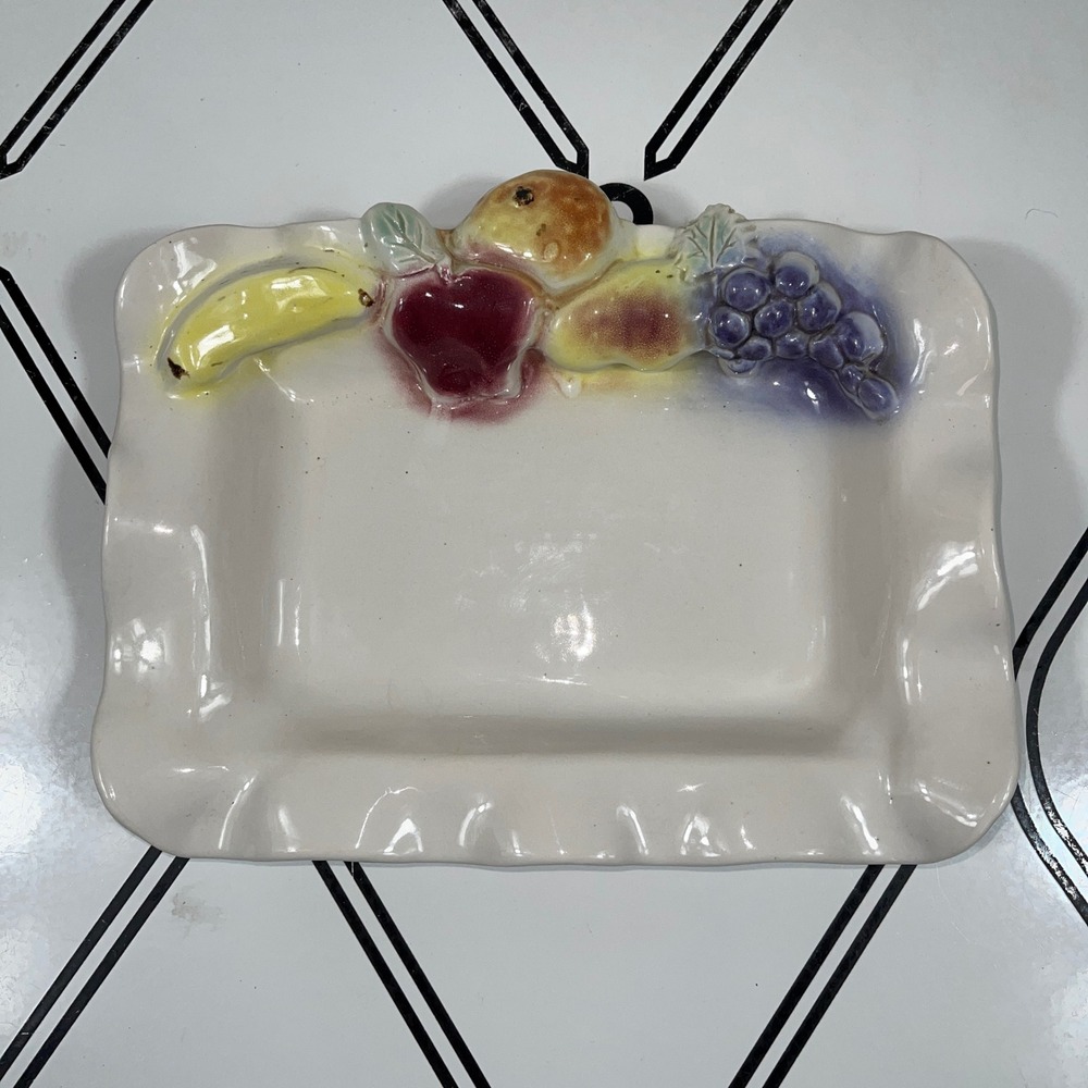 VTG Tom Jones Pottery Handmade Fruit Trinket Vanity Tray Retro Kitchen Decor